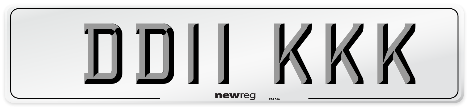DD11 KKK Number Plate from New Reg